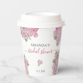 Vasos De Papel Flores rosas acuáticas - DUCHA BRIDAL