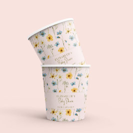 Vasos De Papel Flores silvestres de Boho primavera ducha de bebé