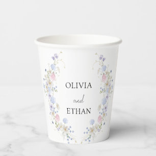 Vasos De Papel Flores silvestres de primavera Rosa púrpura de bod