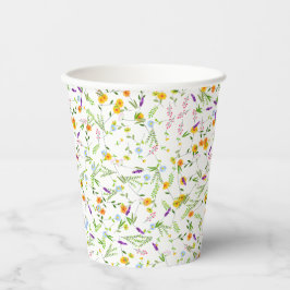 Vasos De Papel Flores silvestres de primavera y verano