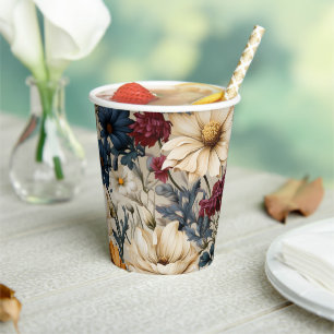 Vasos De Papel Flores Silvestres Modernos