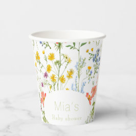 Vasos De Papel Flores silvestres ricas y ricas Ducha para bebé