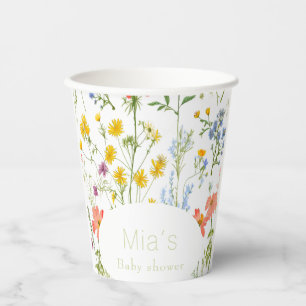 Vasos De Papel Flores silvestres ricas y ricas Ducha para bebé