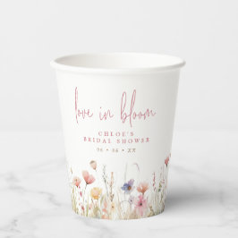 Vasos De Papel Flores Silvestres Rosadas Love In Bloom Desayuno N