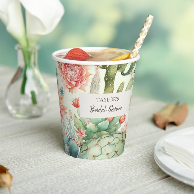 Vasos De Papel Flores Suculentas y Cactus (in situ)