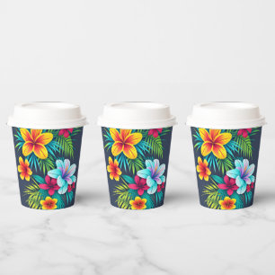 Vasos De Papel Flores tropicales exóticas