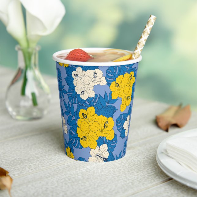 Vasos De Papel Flores y hojas de Hibiscus (in situ)