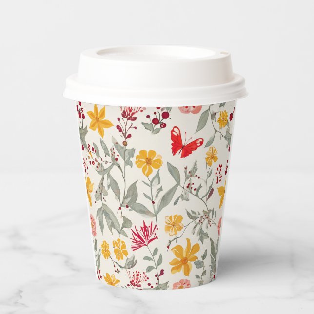 Vasos De Papel Flower 8oz Paper Cup (Anverso)