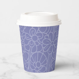 Vasos De Papel Flower Garden Blue