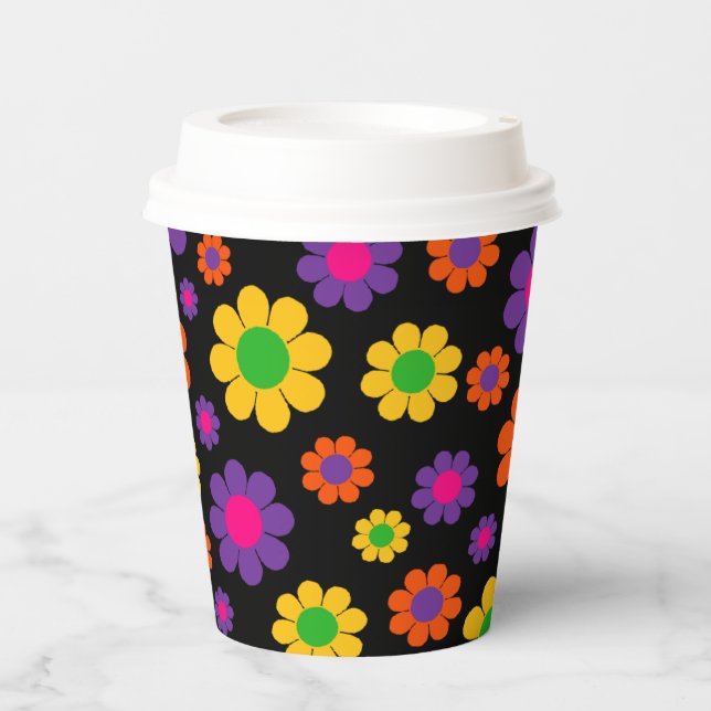 Vasos de Papel Flower Power (Anverso)