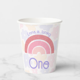 Vasos De Papel Flowery Rainbow Birday