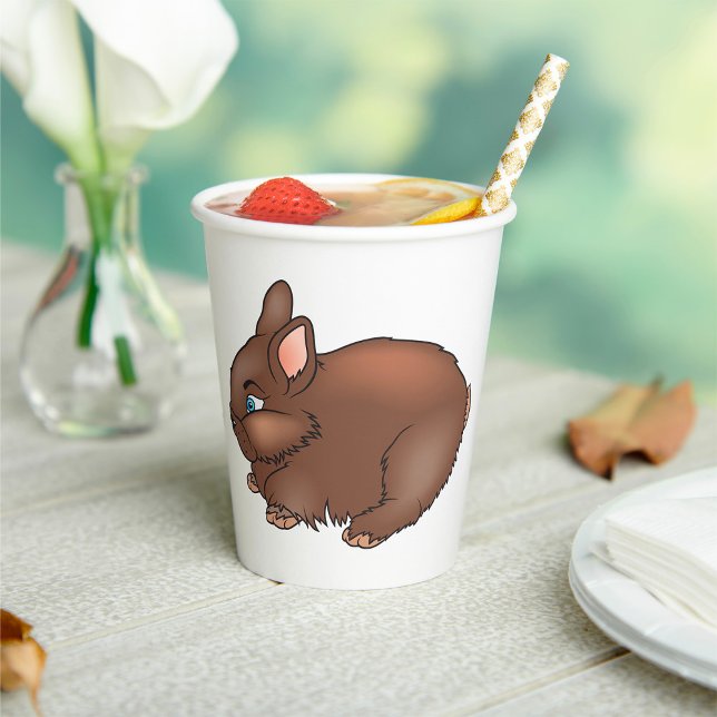 Vasos De Papel Fluffy Brown Bunny Rabbit Adorable Animal (Subido por el creador)