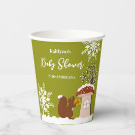 Vasos De Papel Fluffy Squirrel Gift Winter Baby Shower