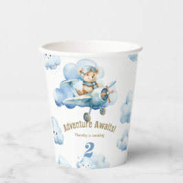 Vasos De Papel Fly to Fun: La aventura del segundo cumpleaños de 