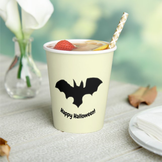 Vasos De Papel Flying Bat on Yellow (in situ)