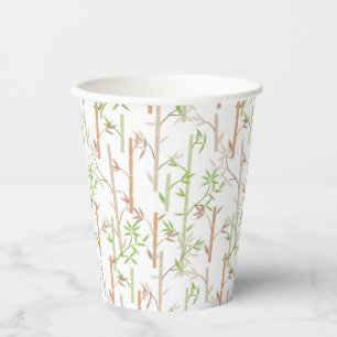 Vasos De Papel Foliage de Bambú, hojas de vegetación oriental