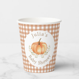 Vasos De Papel Foliage de Boho Pumpkin otoño en Baby Shower
