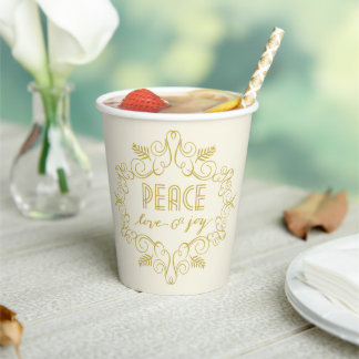 Vasos De Papel Foliage Foliage Vintage Deco Festividad vacaciones