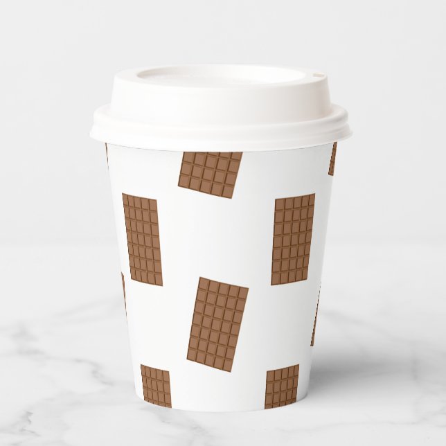 Vasos De Papel Fondo blanco de las barras de chocolate (Anverso)
