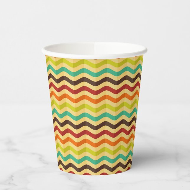 Vasos De Papel Fondo con rayas en retro 4 (Izquierda)