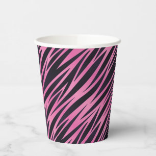 Vasos De Papel Fondo de banda de cebra rosa