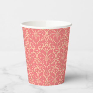 Vasos De Papel Fondo de damasco de estilo barroco