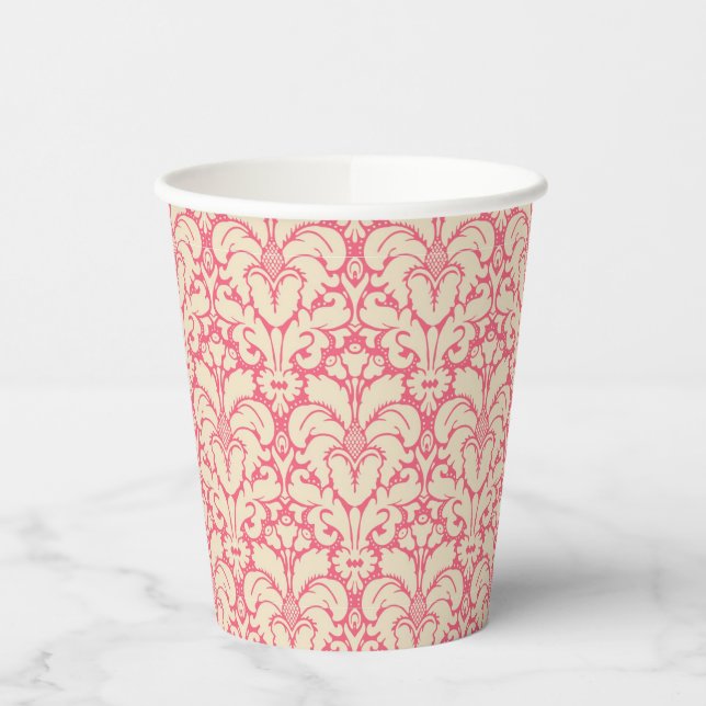 Vasos De Papel Fondo de damasco de estilo barroco 2 (Izquierda)
