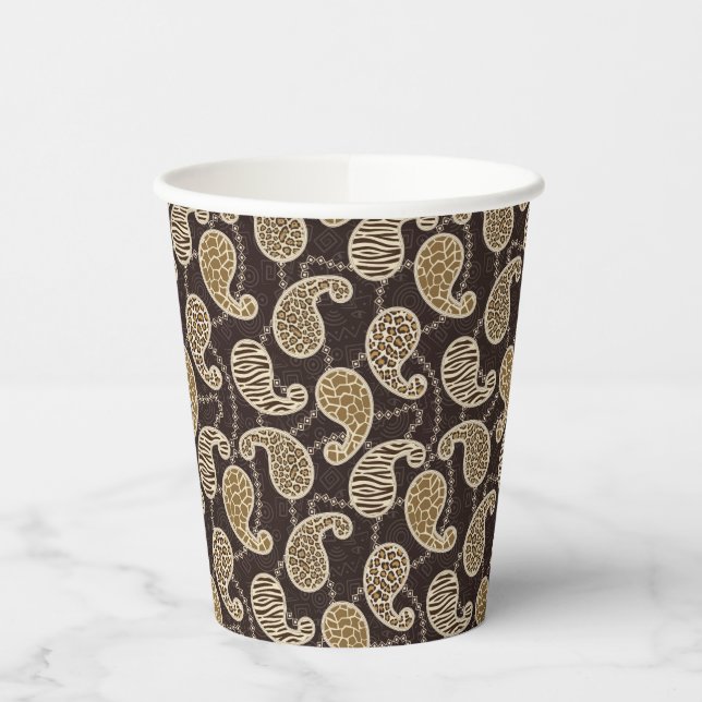 Vasos De Papel Fondo de estilo Paisley (Izquierda)