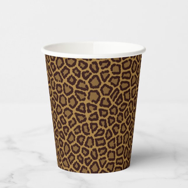 Vasos De Papel Fondo de mosaico con piel de leopardo (Izquierda)
