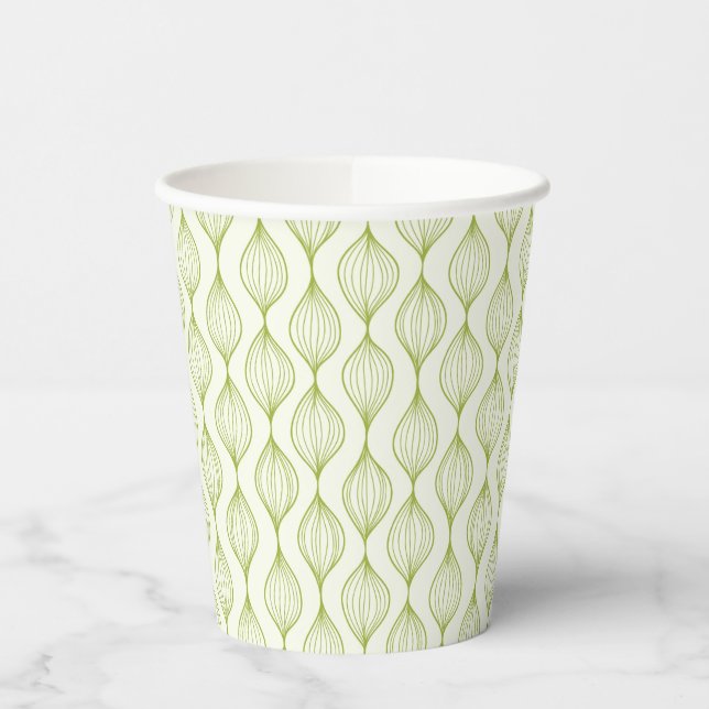 Vasos De Papel Fondo de patrón verde vertical (Izquierda)
