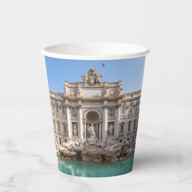 Vasos De Papel Fontana de Trevi a primera hora de la mañana - Rom (Anverso)