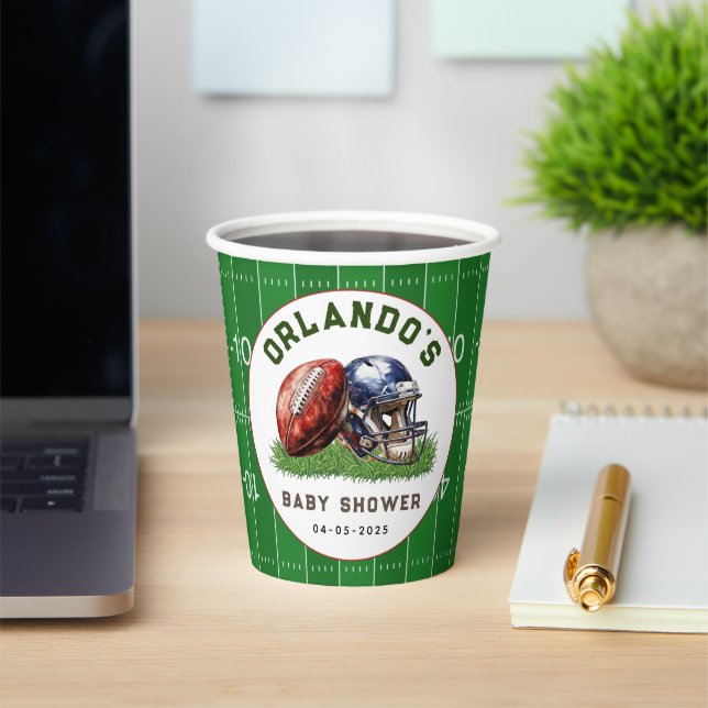 Vasos De Papel Football Baby Shower | A Little All Star Is On His (in situ)