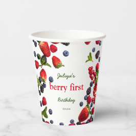 Vasos De Papel Foto de Berry First cumpleaños