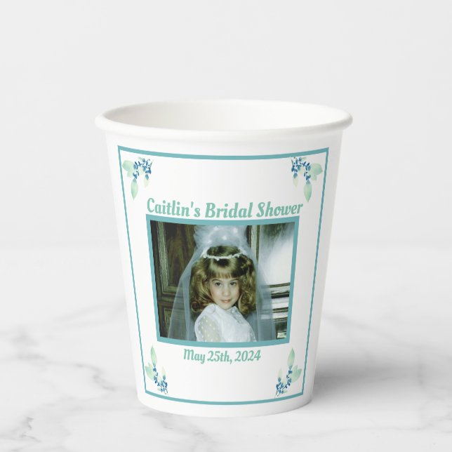 Vasos De Papel Foto de Despedida de Soltera Acuática (Anverso)