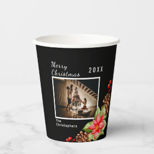 Vasos De Papel Foto de feriado de Navidades personalizados