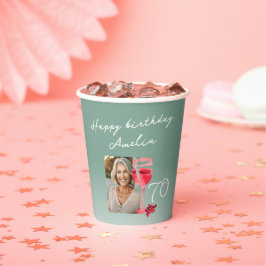 Vasos De Papel Foto de la fiesta de cumpleaños de Red Wine Glass