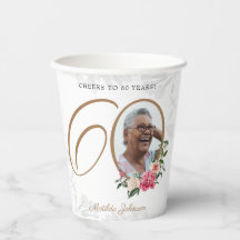 Foto de oro blanco con floral 60 cumpleaños person