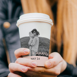 Vasos De Papel Foto de pareja moderna con nombre perosnalizado ro