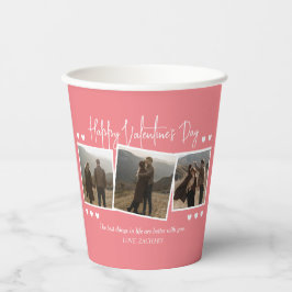 Vasos De Papel Foto de pareja simple el día de San Valentín de am