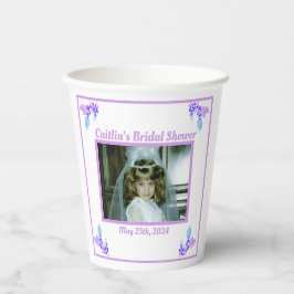 Vasos De Papel Foto de tema de Periwinkle para Despedida de Solte