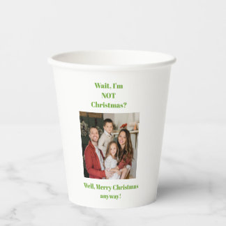 Vasos De Papel foto de texto verde de vacaciones de Navidad