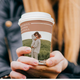 Vasos De Papel Foto familiar moderna | Agradecimiento