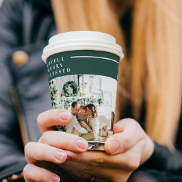 Vasos De Papel Foto familiar moderna | Joyful Merry Blessed | Ver