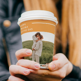 Vasos De Papel Foto familiar moderna y regalo del Día de Acción d