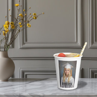 Vasos De Papel Foto minimalista Graduación de octavo grado