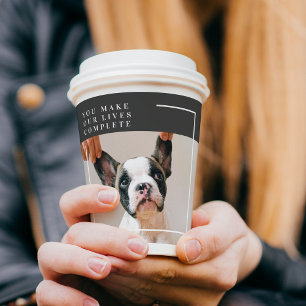 Vasos De Papel Foto moderna de perro Cita de perro
