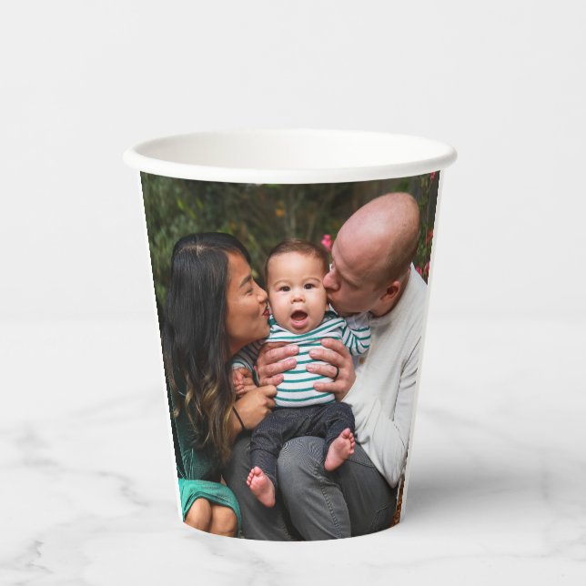 Vasos De Papel Foto personalizada (Anverso)