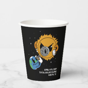 Vasos De Papel Fotobomb Eclipse solar 2025 personalizado