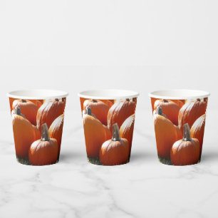 Vasos De Papel Fotografía de calabazas para Caída, Halloween o Dí