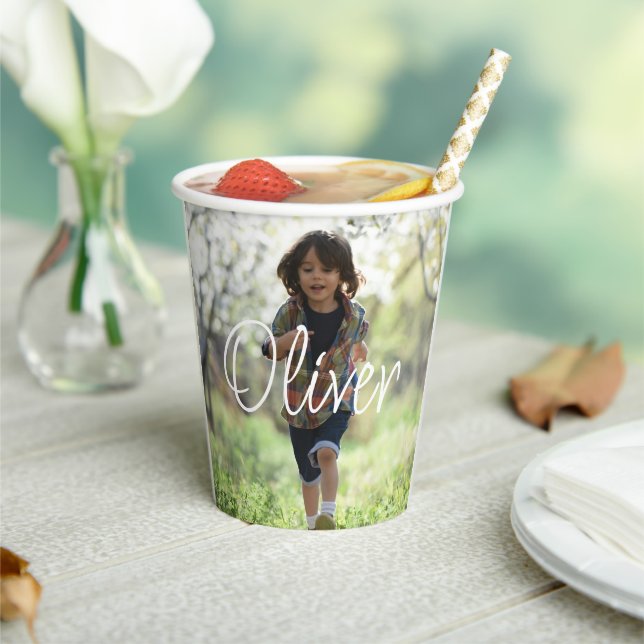 Vasos De Papel Fotografía de cumpleaños de chicos personalizados  (in situ)